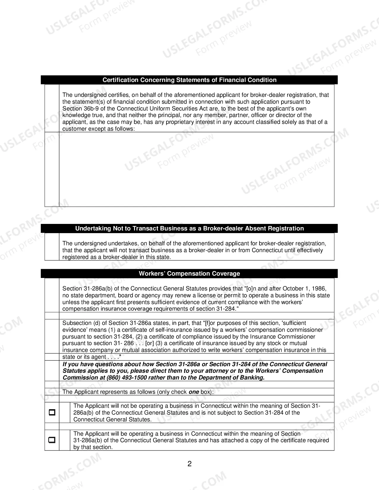 Preview Connecticut Application For Broker-Dealer Registration