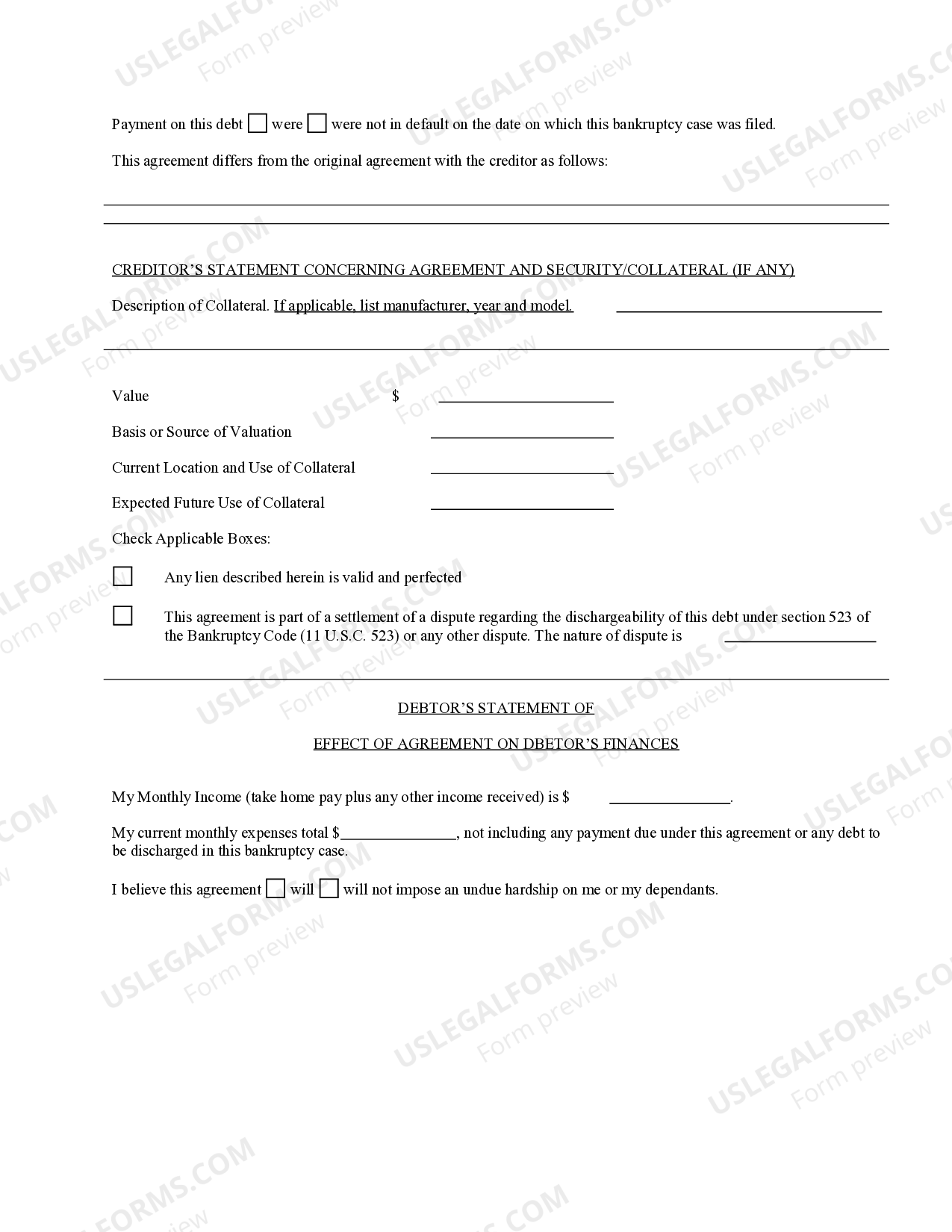 Connecticut Reaffirmation Agreement - Bkr Law | US Legal Forms