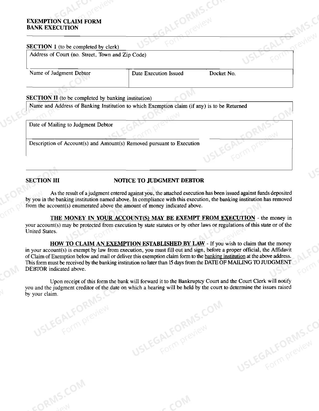 Preview Writ of Execution (Bank)
