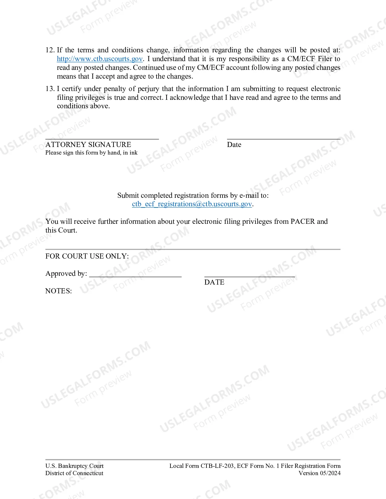 Preview CM/ECF Attorney Registration