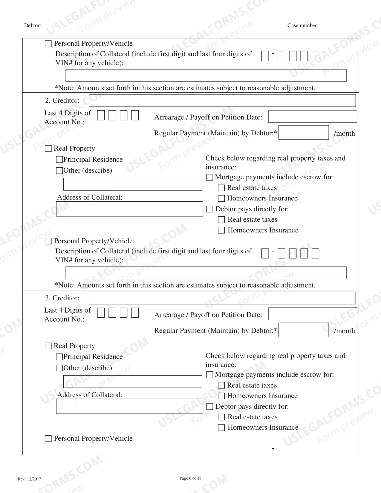 Preview Local Form Chapter 13 Plan - Printable Revised 12/19/17