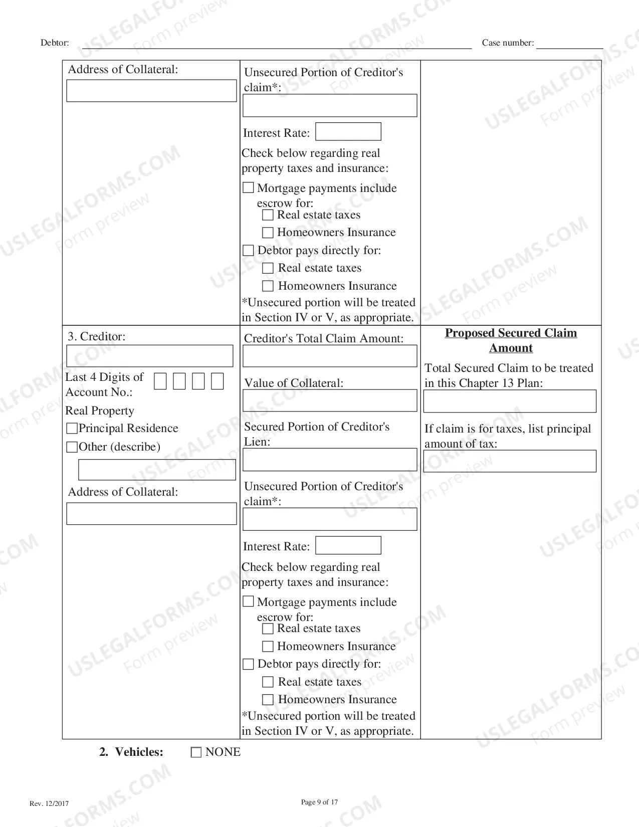 Preview Local Form Chapter 13 Plan - Printable Revised 12/19/17