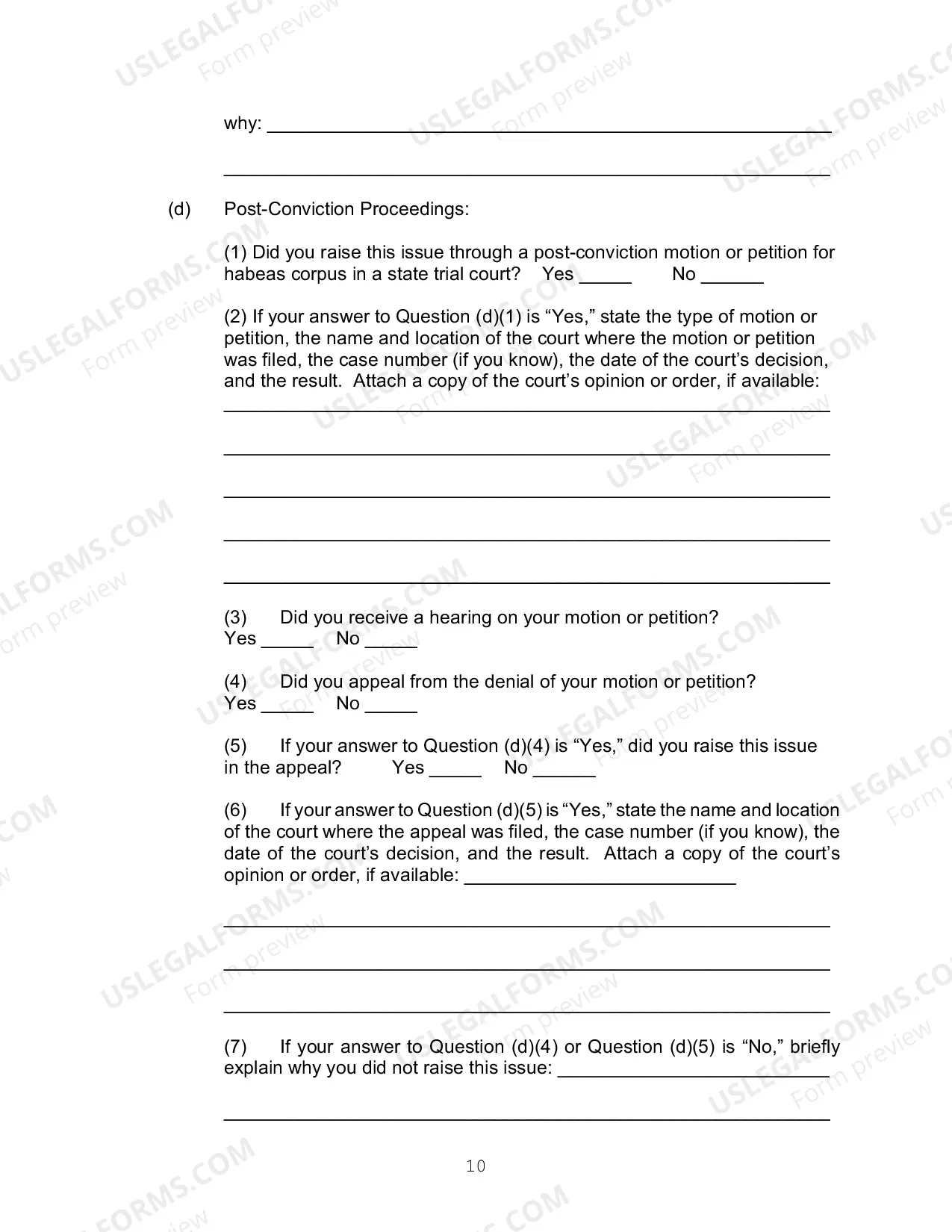 Preview Application for a Writ of Habeas Corpus - 2254 (by a Person in State Custody)