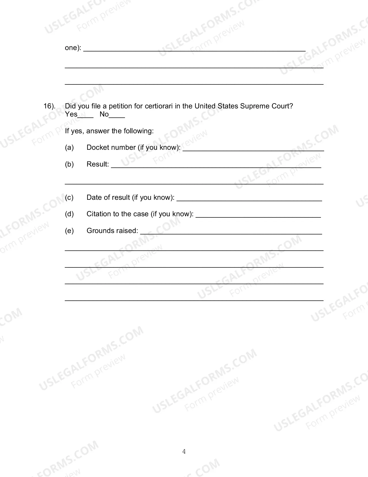 Preview Application for a Writ of Habeas Corpus - 2254 (by a Person in State Custody)