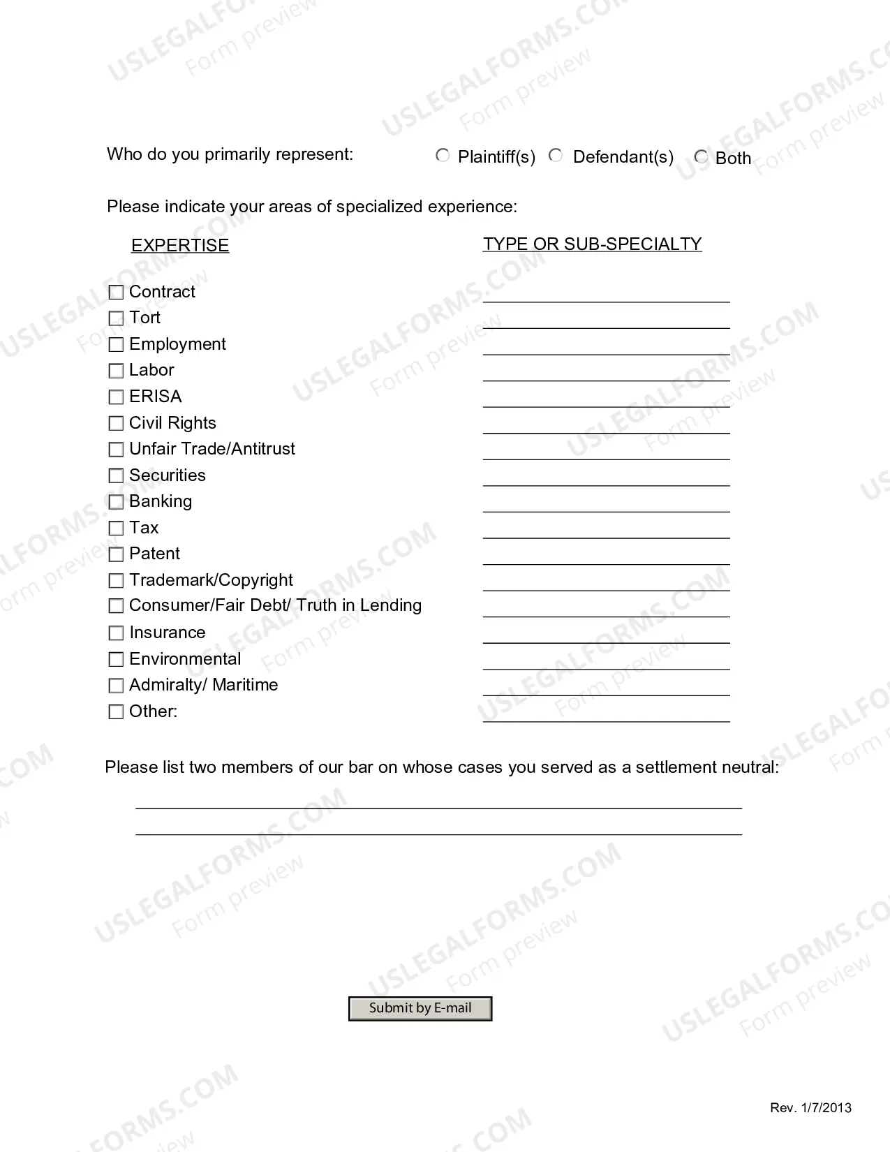 Preview Application For Special Masters