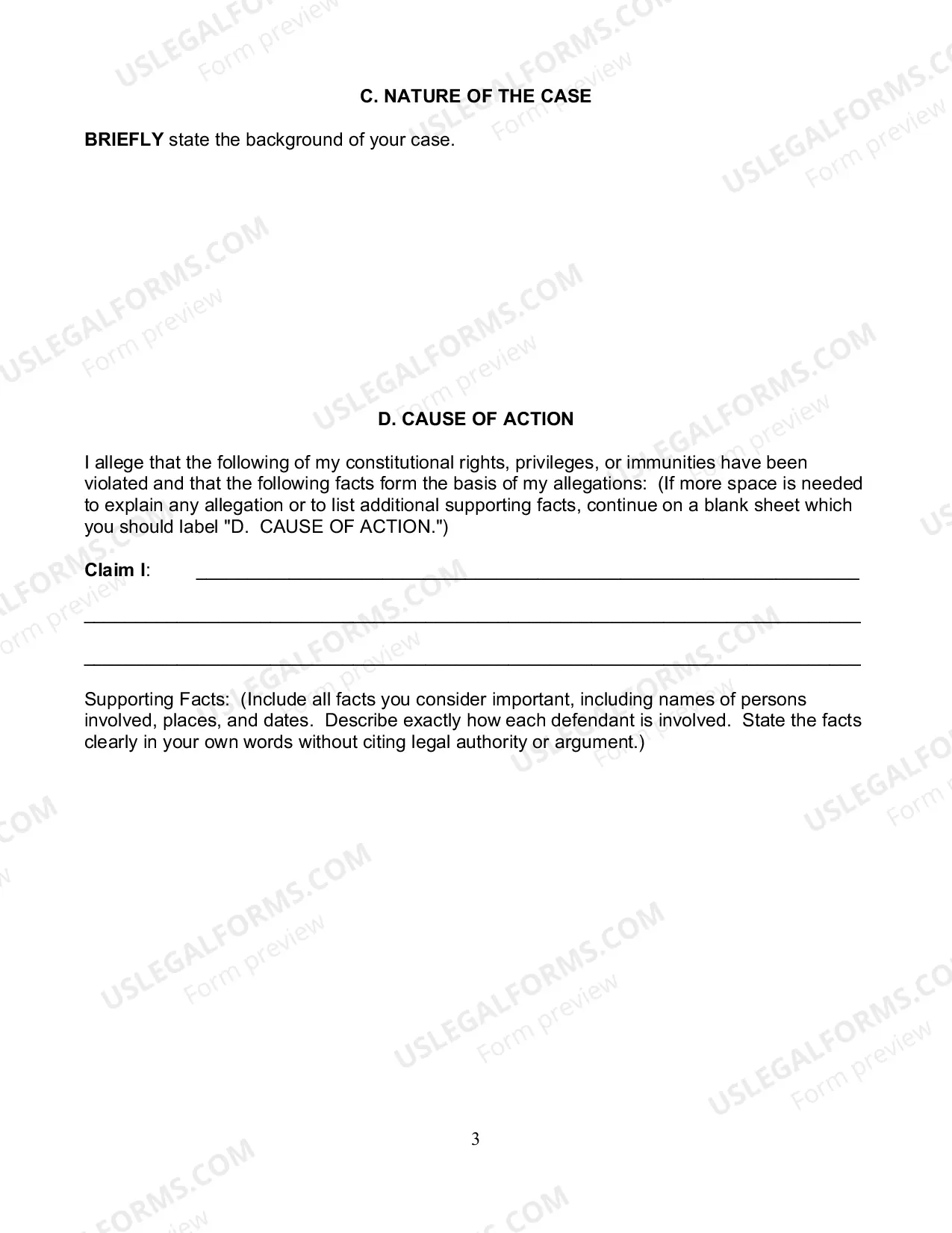 Preview Civil Rights Complaint