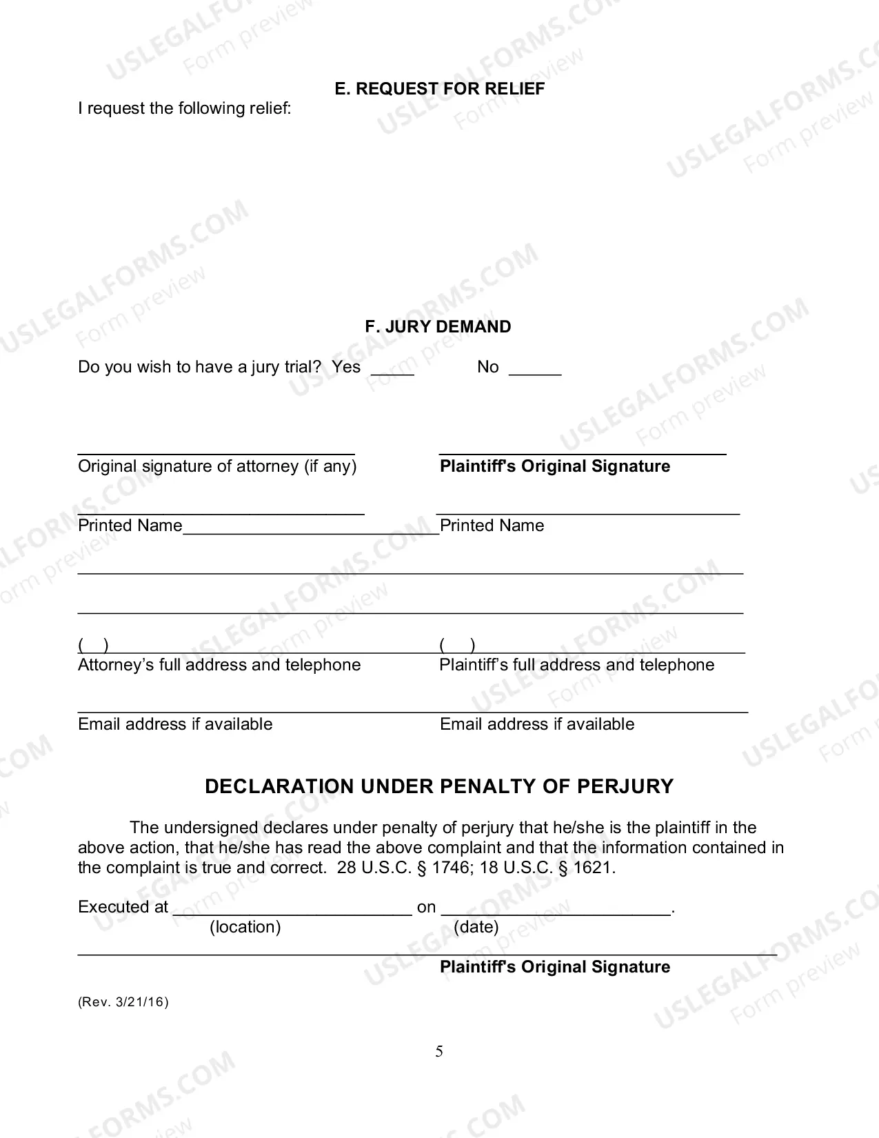 Preview Civil Rights Complaint