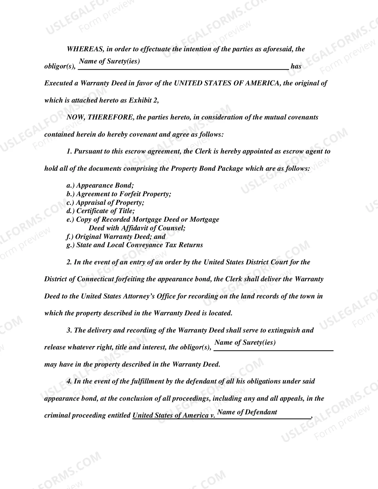 Preview Escrow Agreement