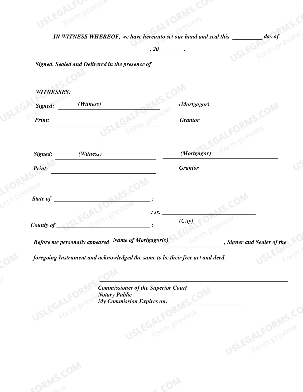 Preview Mortgage Deed