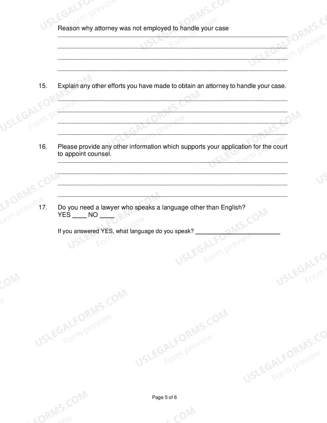 Preview Motion For Appointment of Counsel