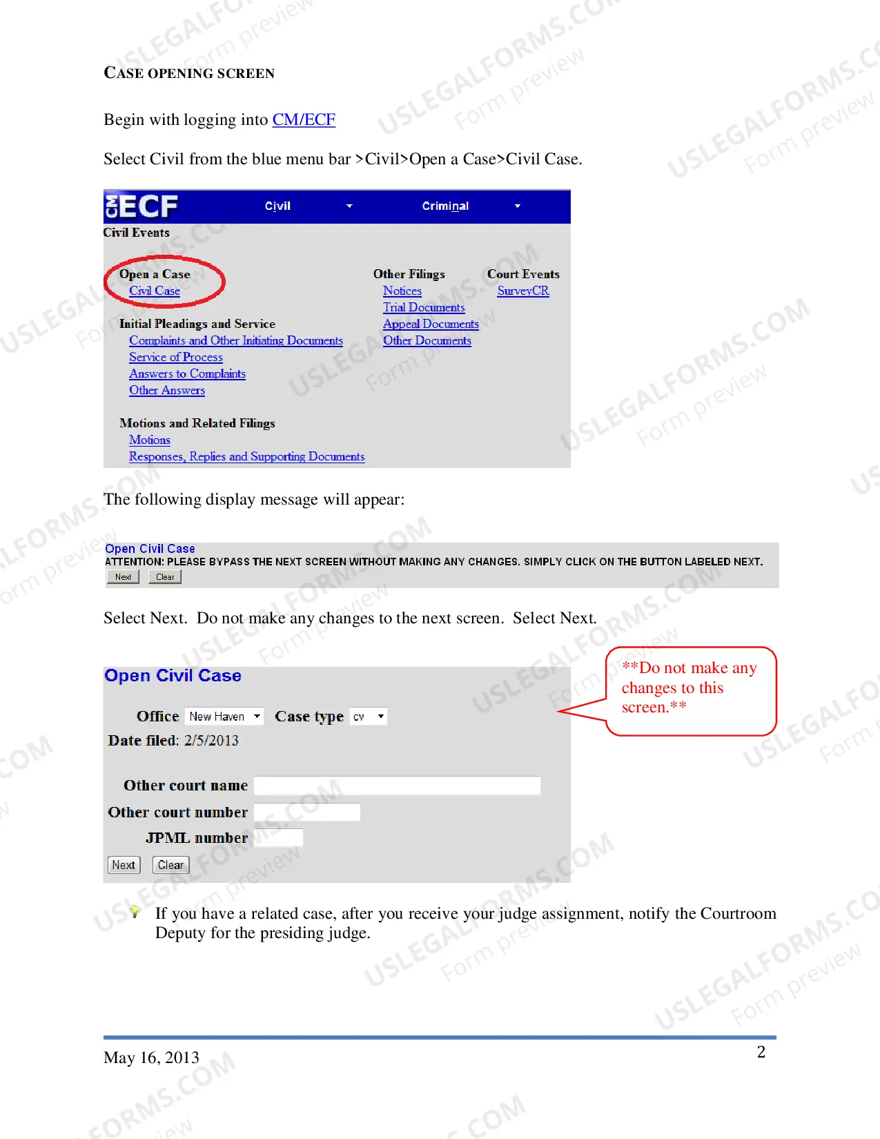 Preview Attorney Civil Case Opening Instructions