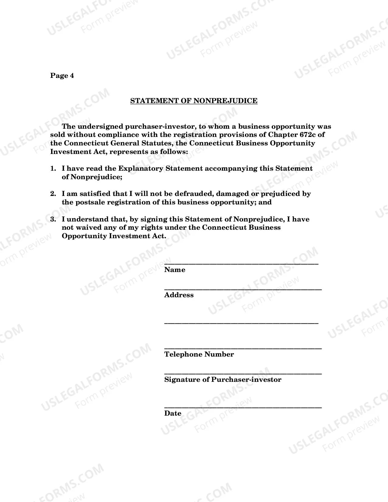 Preview Post Sale Registration Certification By Business Opportunity Seller