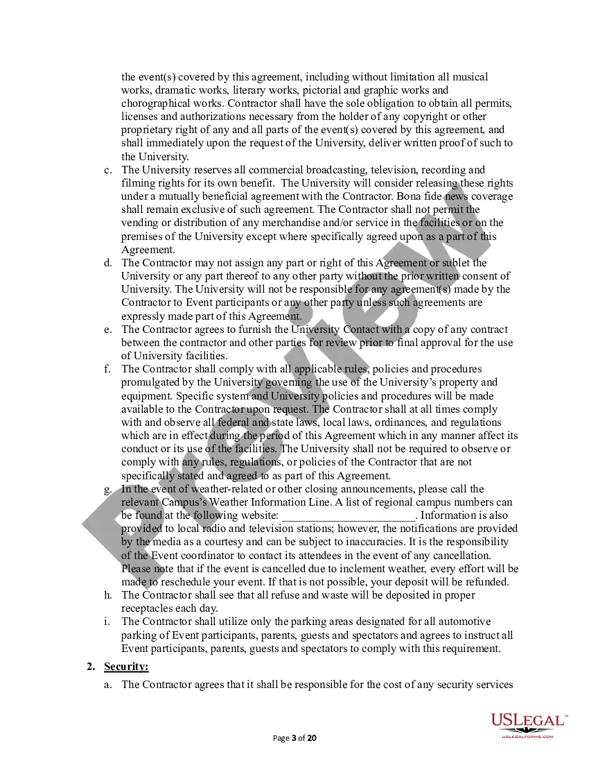 Preview Facilities Use Agreement