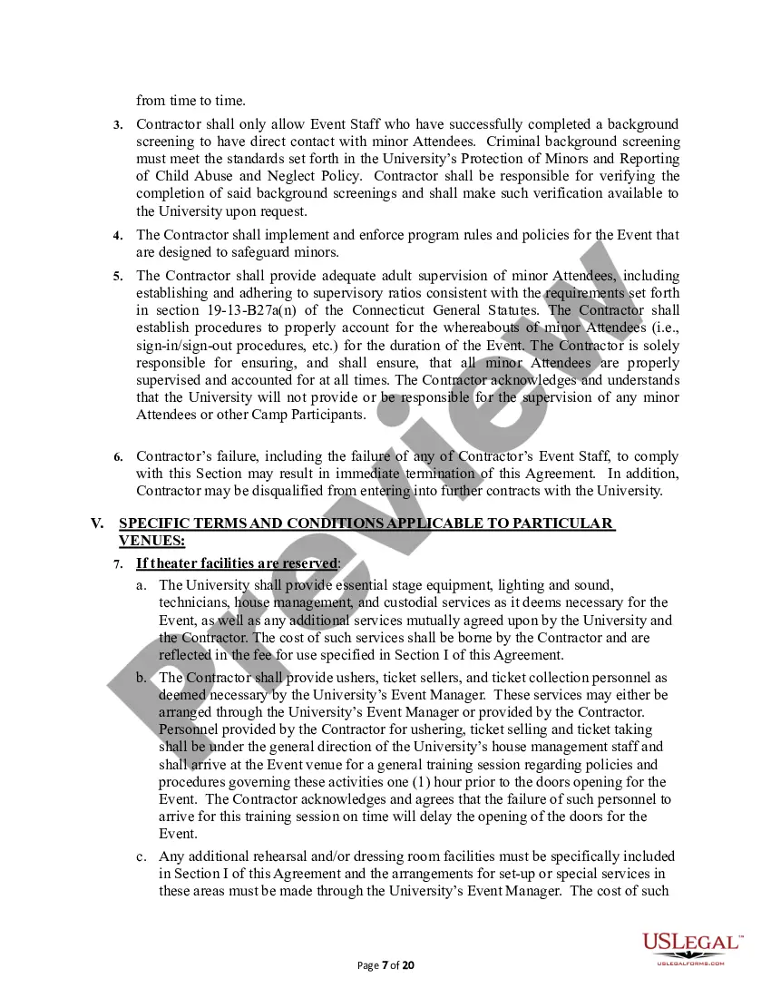 Preview Facilities Use Agreement