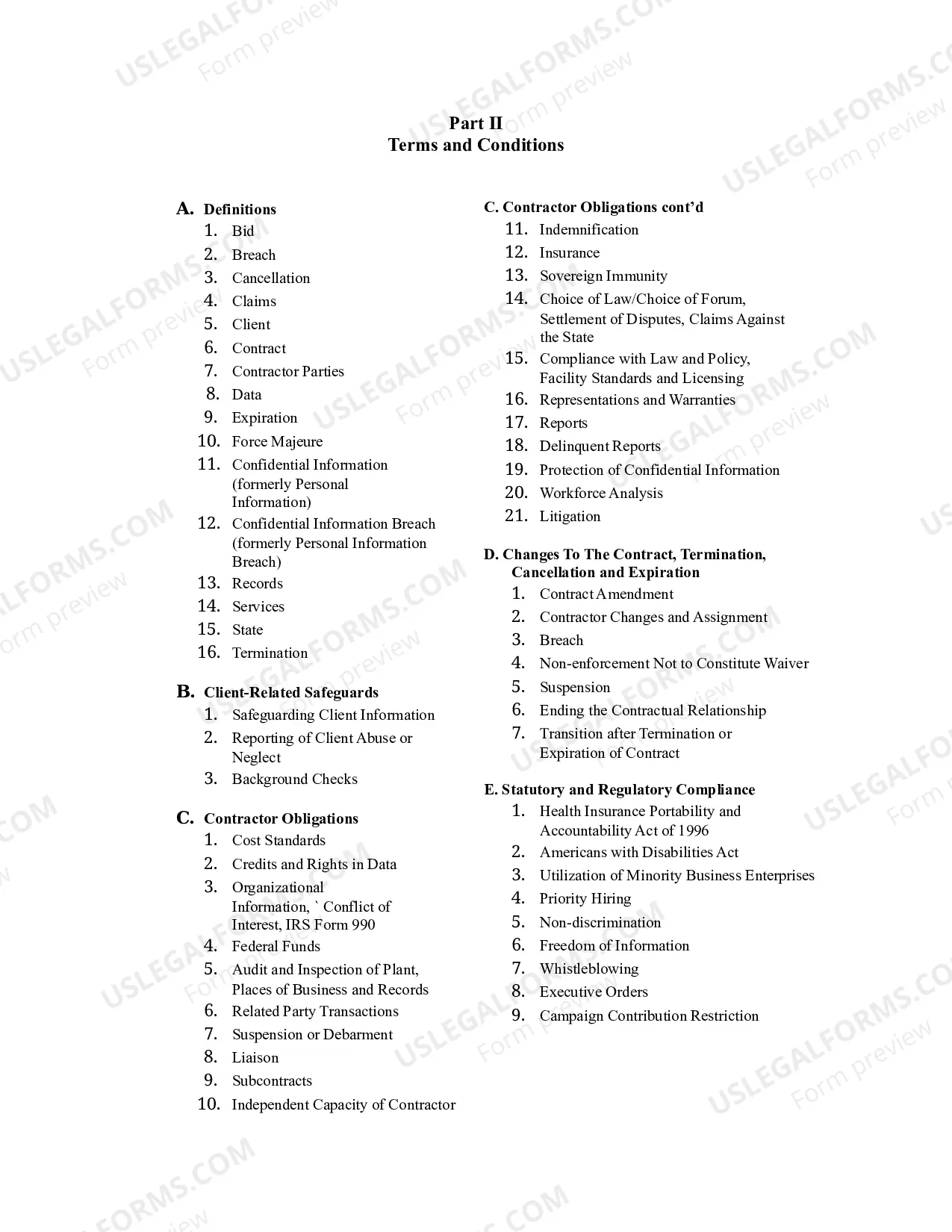 Preview State Purchase of Service Contract