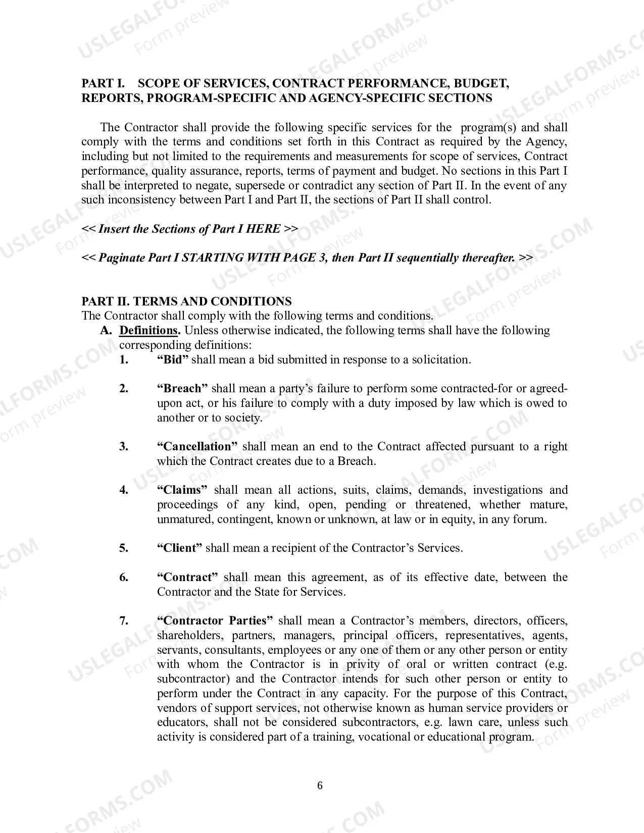 Preview State Purchase of Service Contract