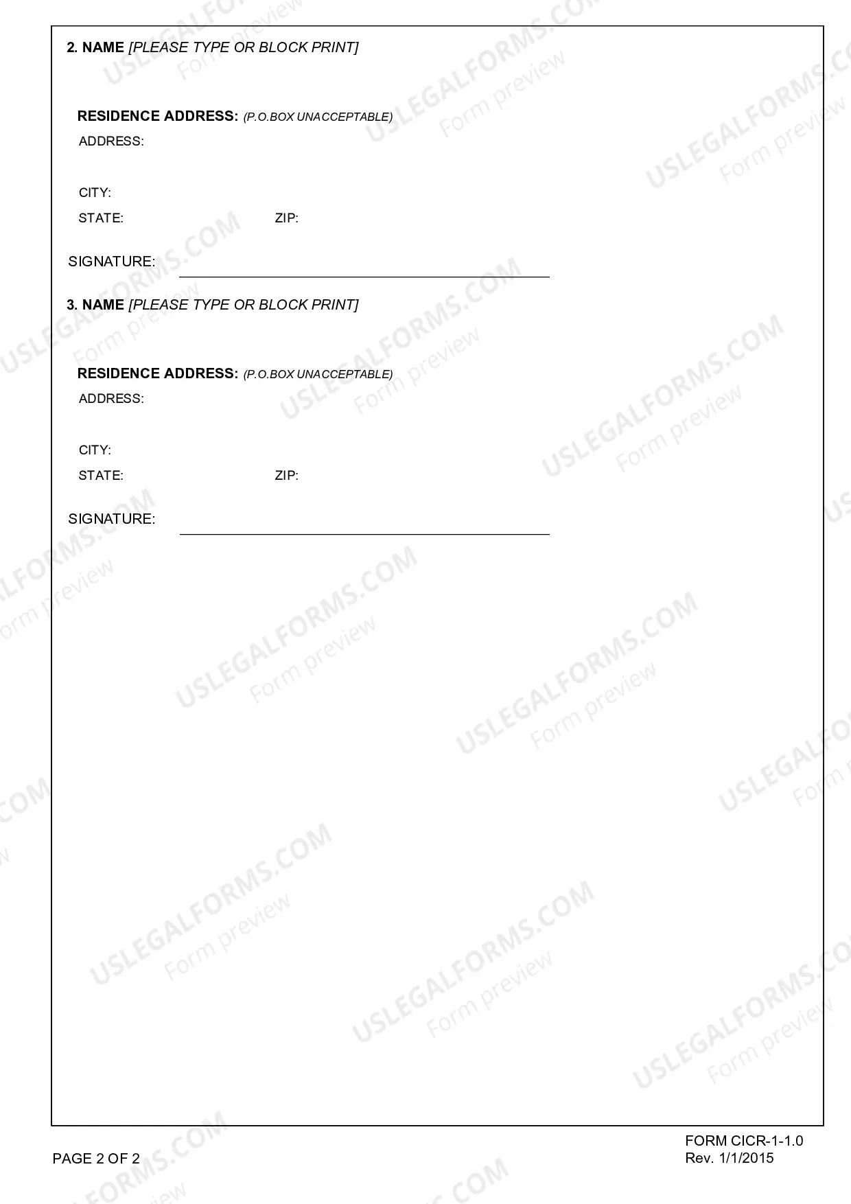 Preview Certificate of Formation