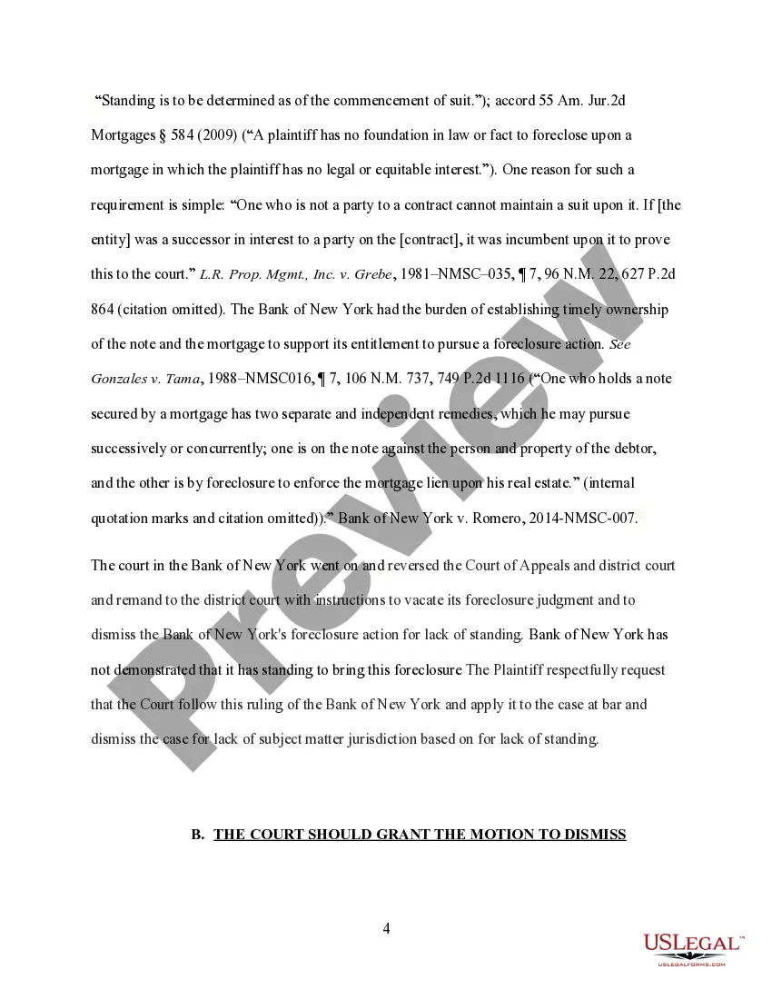 Preview Memorandum of law to support of motion to dismiss