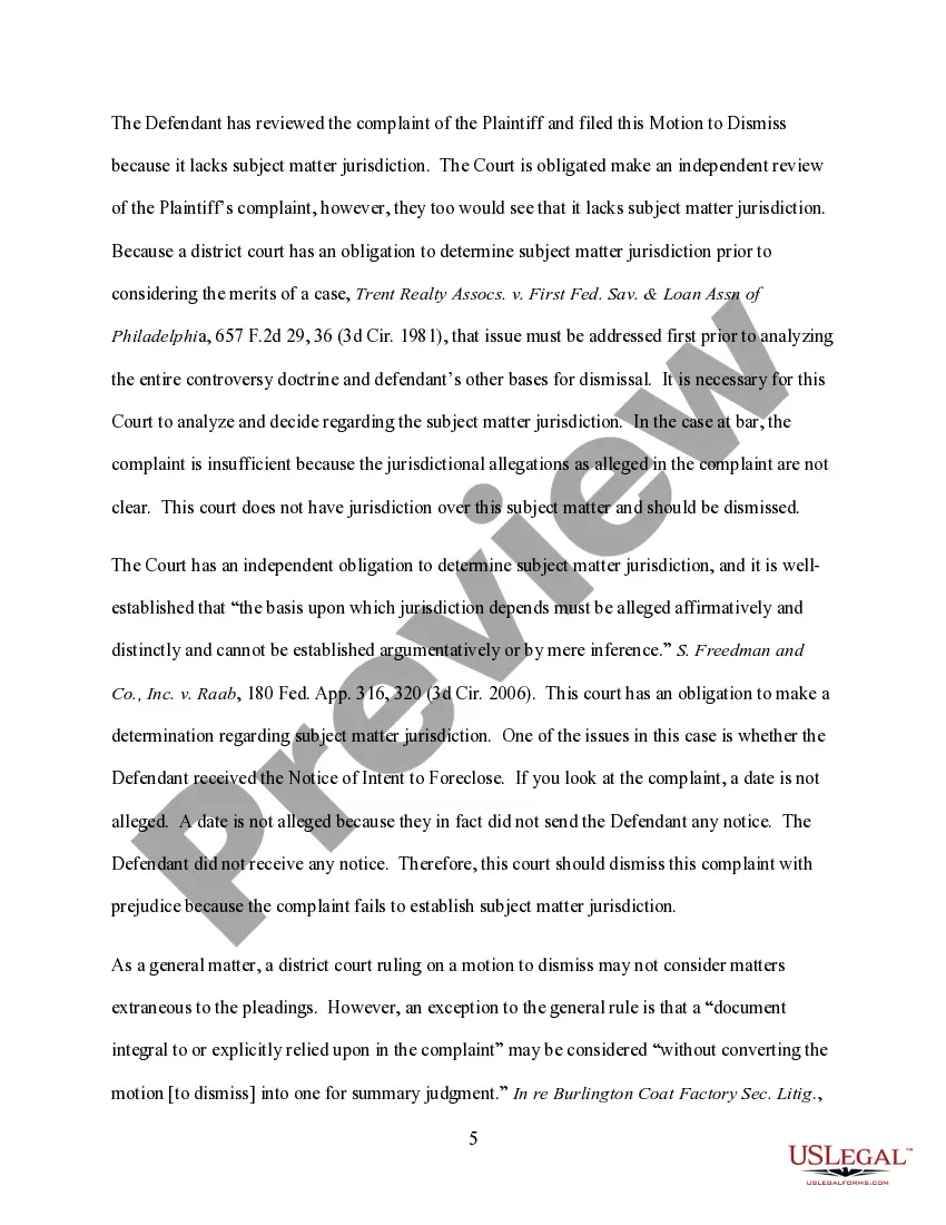 Preview Memorandum of law to support of motion to dismiss