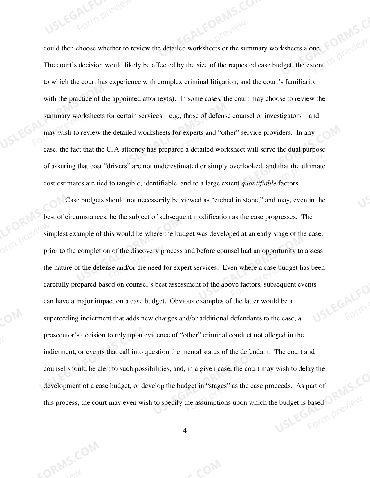 Preview Explanatory Memorandum for Case-Budgeting in Non-Capital Panel Attorney Representations