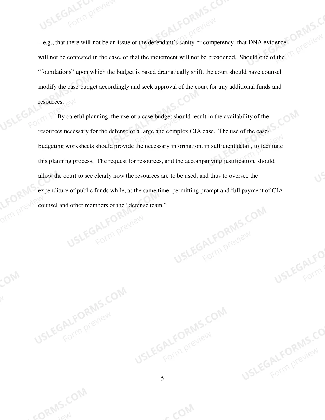 Preview Explanatory Memorandum for Case-Budgeting in Non-Capital Panel Attorney Representations