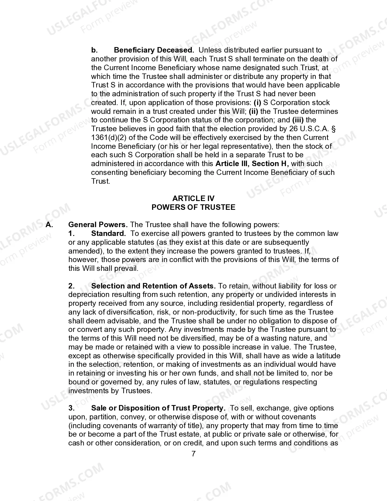 Preview Married Person's Will for the State of Connecticut with Children with a Credit Shelter Trust for Spouse and a Trust for Children