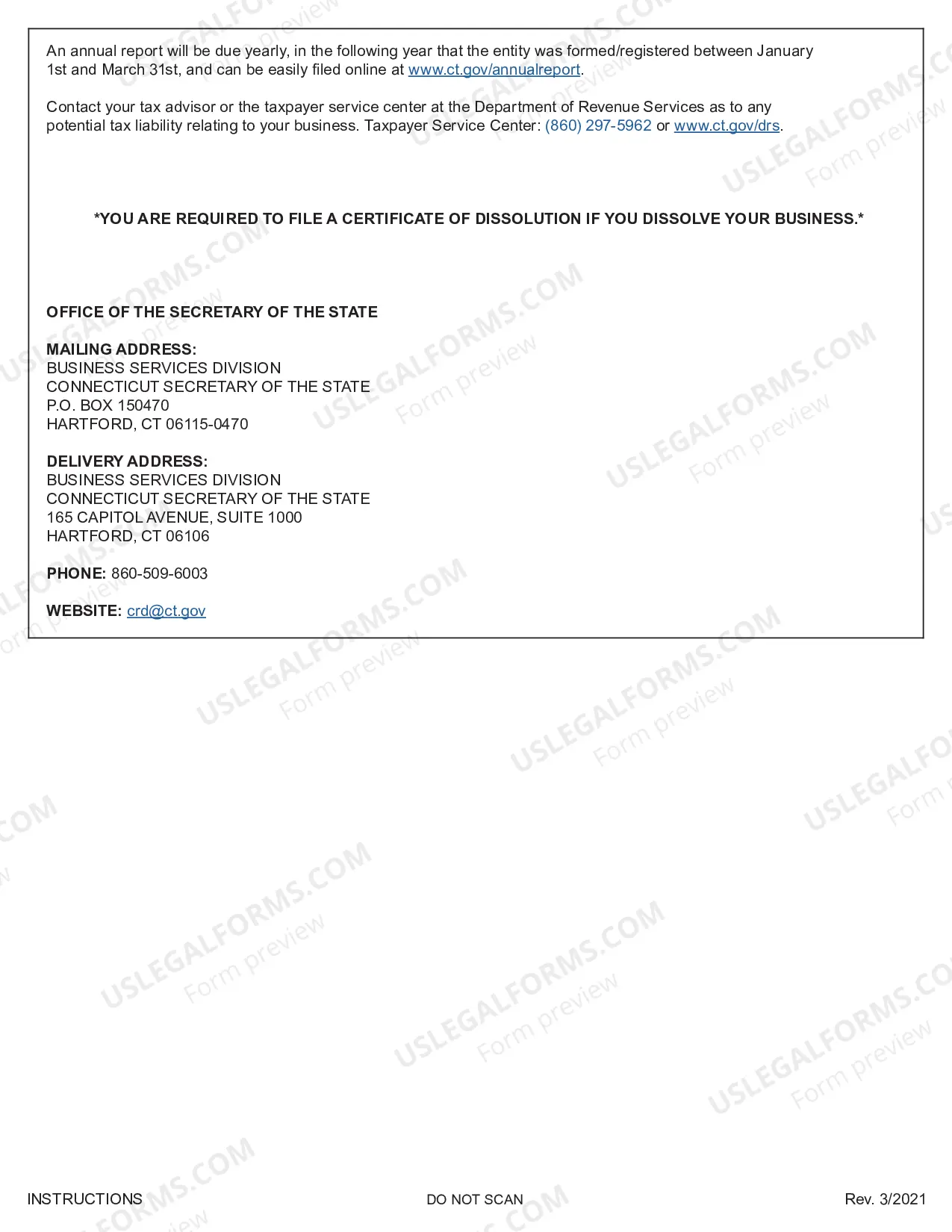 Preview Articles of Organization (Domestic LLC)