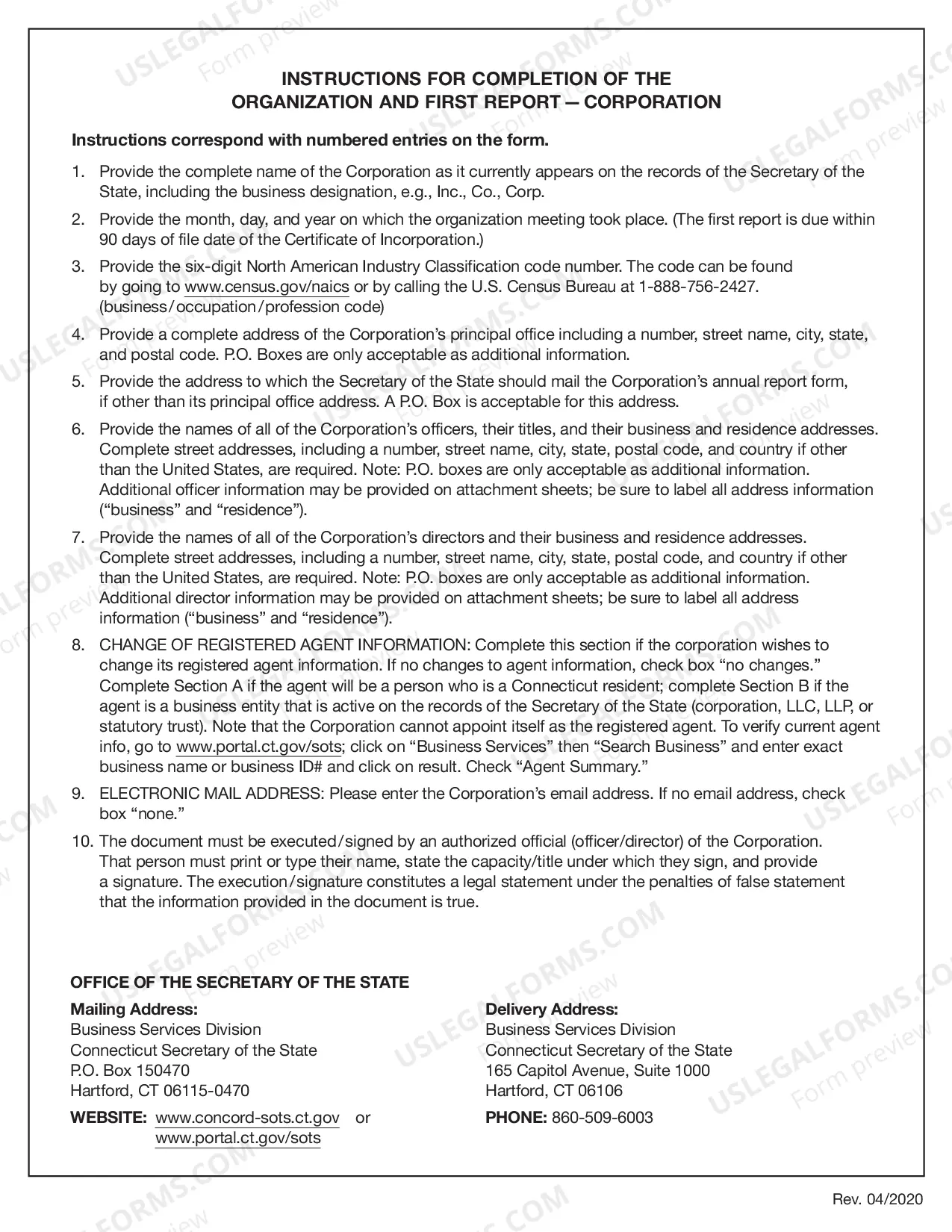 Preview Organization And First Report (Stock Or Nonstock Corp)