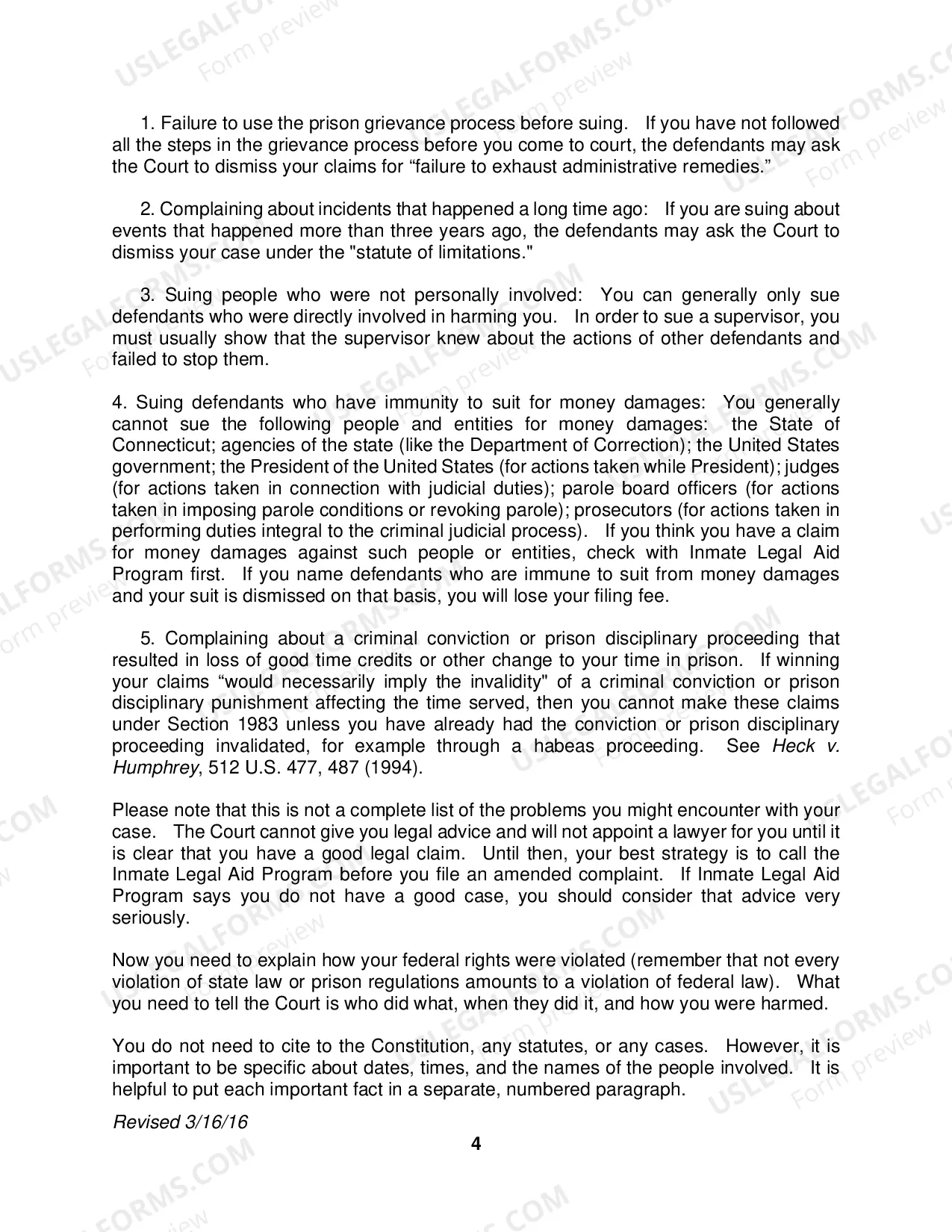 Preview Pro Se Prisoner Civil Rights Amended Complaint