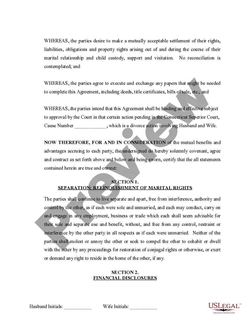 Preview Marital Legal Separation and Property Settlement Agreement where Minor Children and Parties May have Joint Property or Debts and Divorce Action Filed