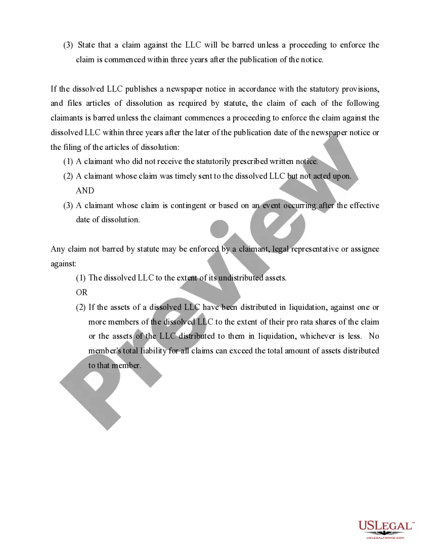 Get Connecticut Dissolution Package to Dissolve Limited Liability Company LLC Preview Connecticut Dissolution Package to Dissolve Limited Liability Company LLC
