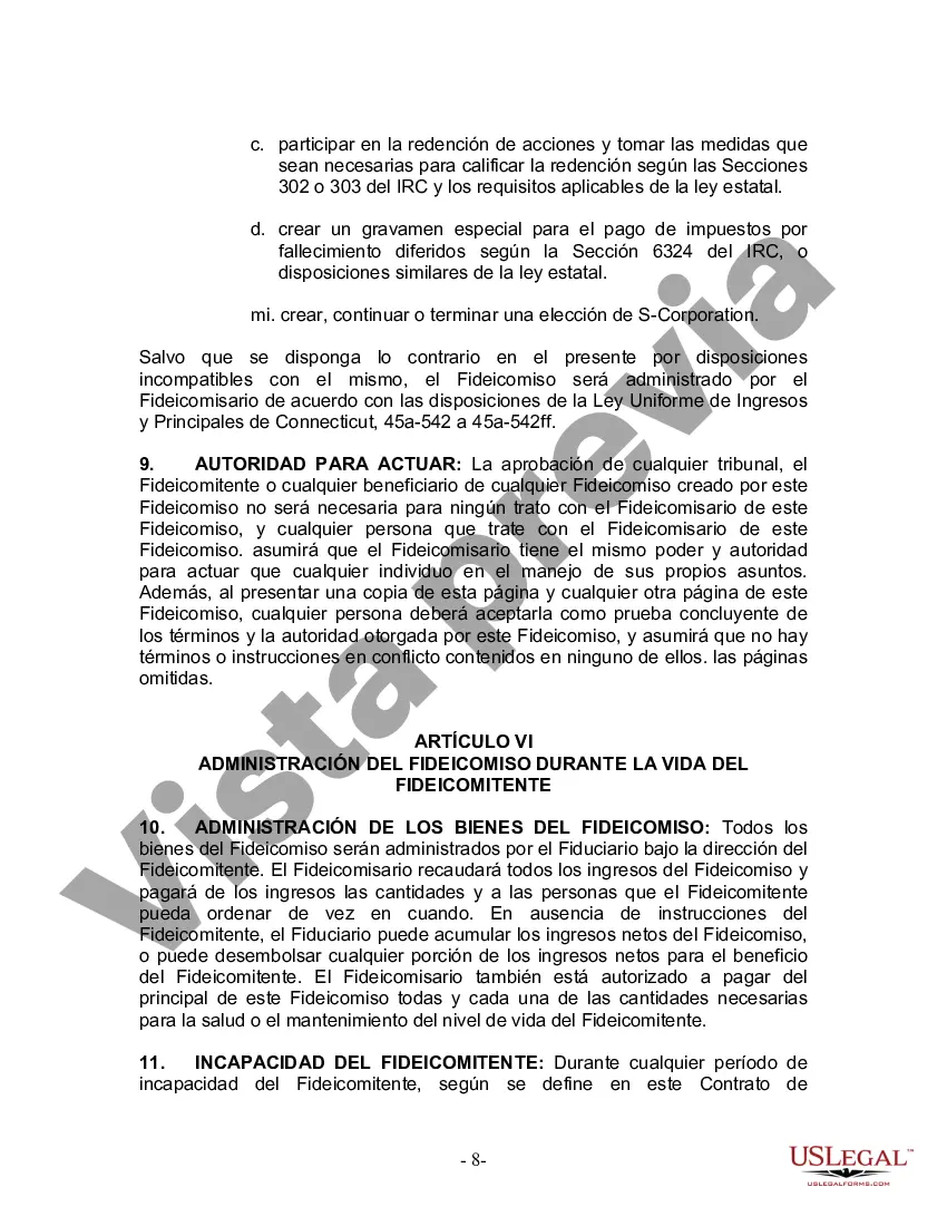 Preview Fideicomiso en vida para esposo y esposa sin hijos