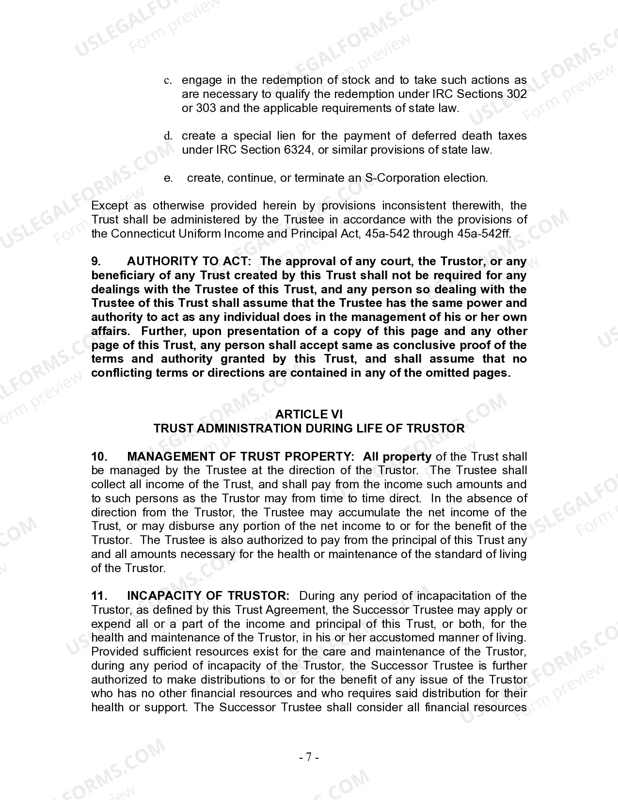 Preview Living Trust for Individual Who is Single, Divorced or Widow or Widower with No Children