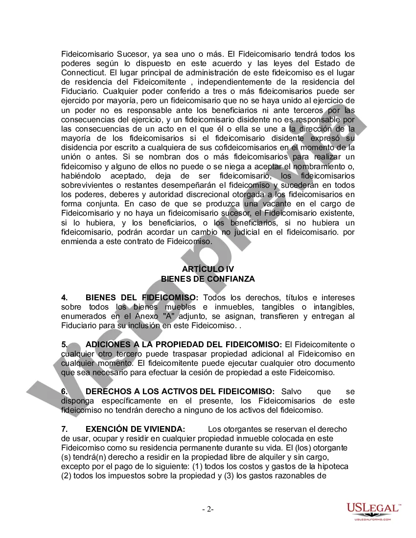 Preview Fideicomiso en Vida para Individuo Soltero, Divorciado o Viudo o Viudo con Hijos