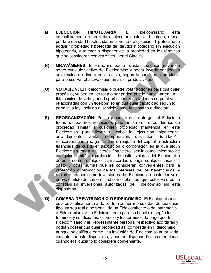 Preview Fideicomiso en Vida para Individuo Soltero, Divorciado o Viudo o Viudo con Hijos