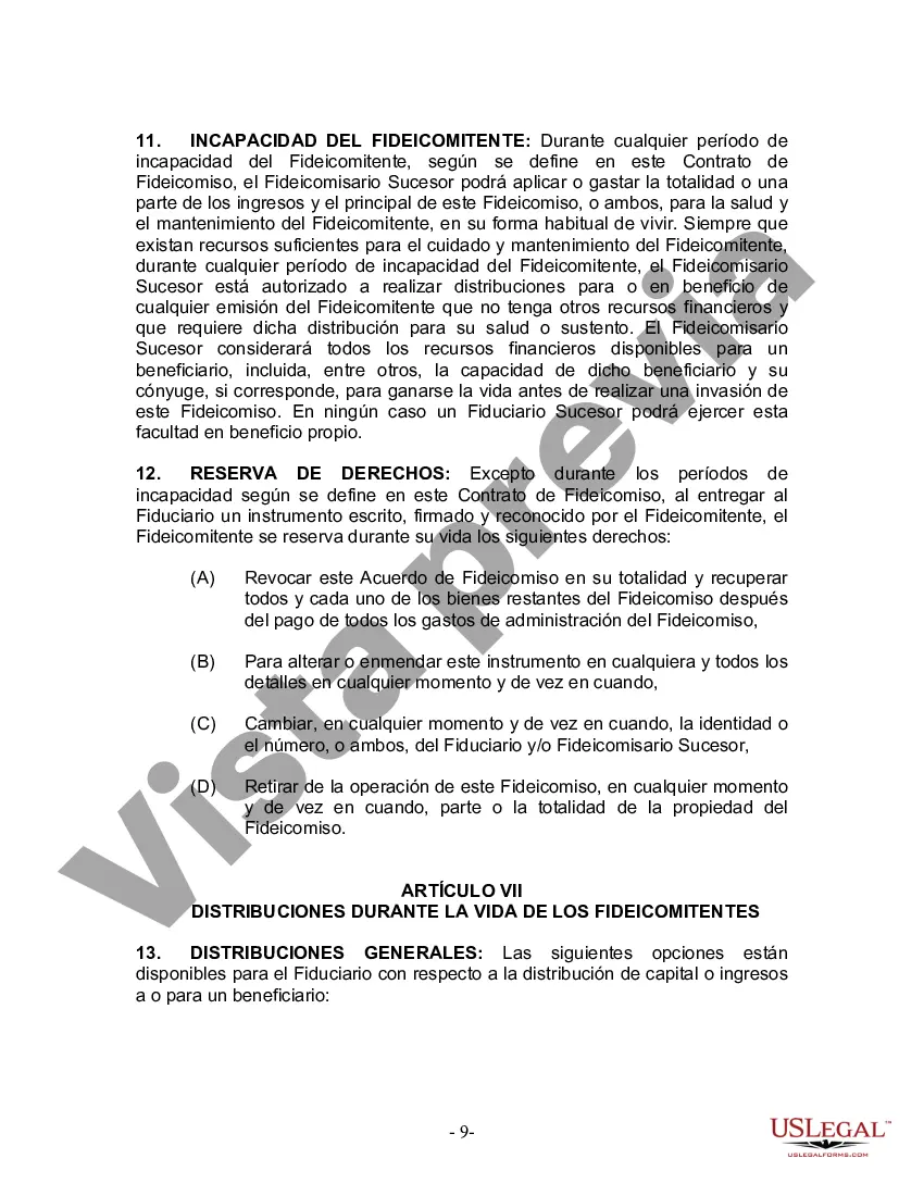 Preview Fideicomiso en vida para esposo y esposa con un hijo