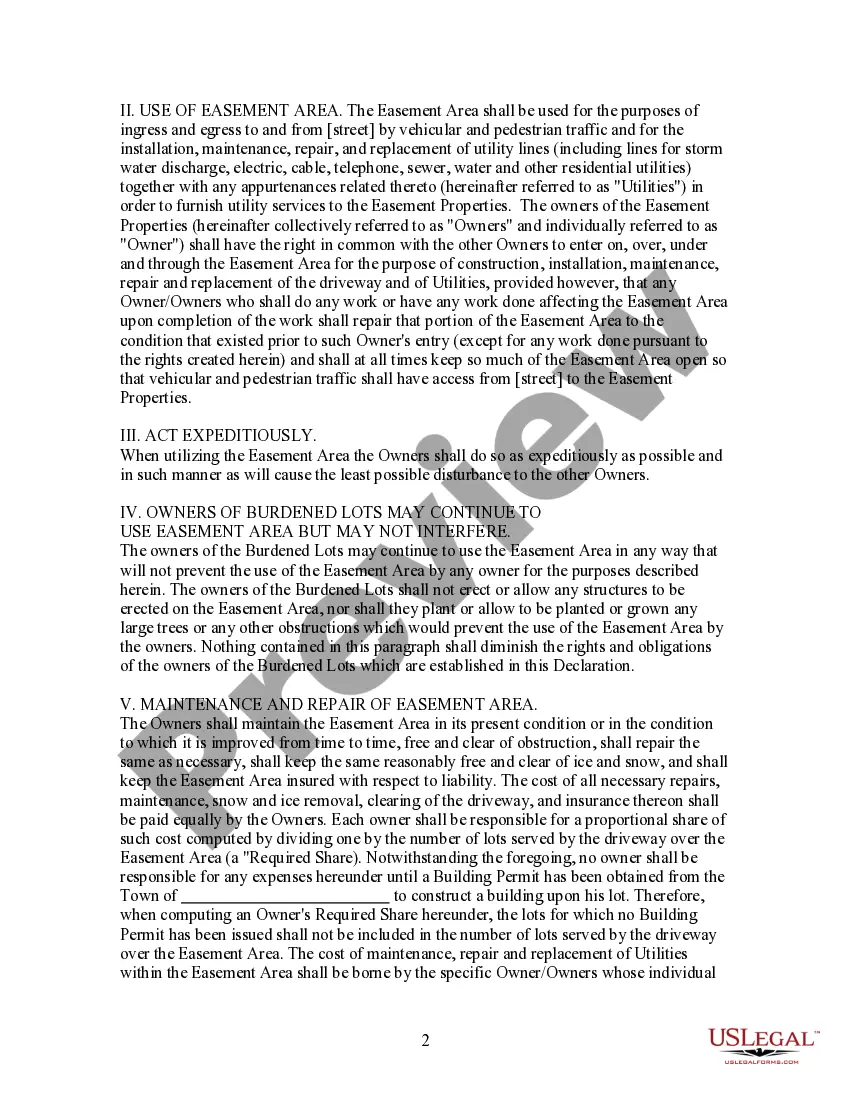 Get Declaration of Easement for Driveway and Utility Purposes Preview Declaration of Easement for Driveway and Utility Purposes