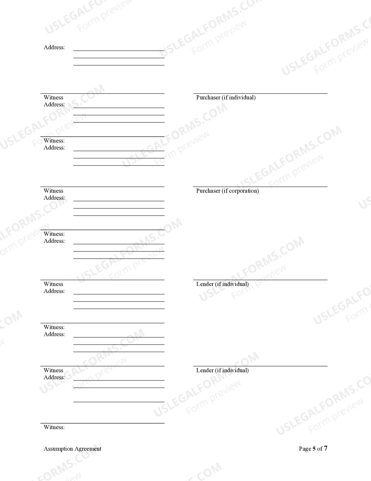 Preview Assumption Agreement of Mortgage and Release of Original Mortgagors