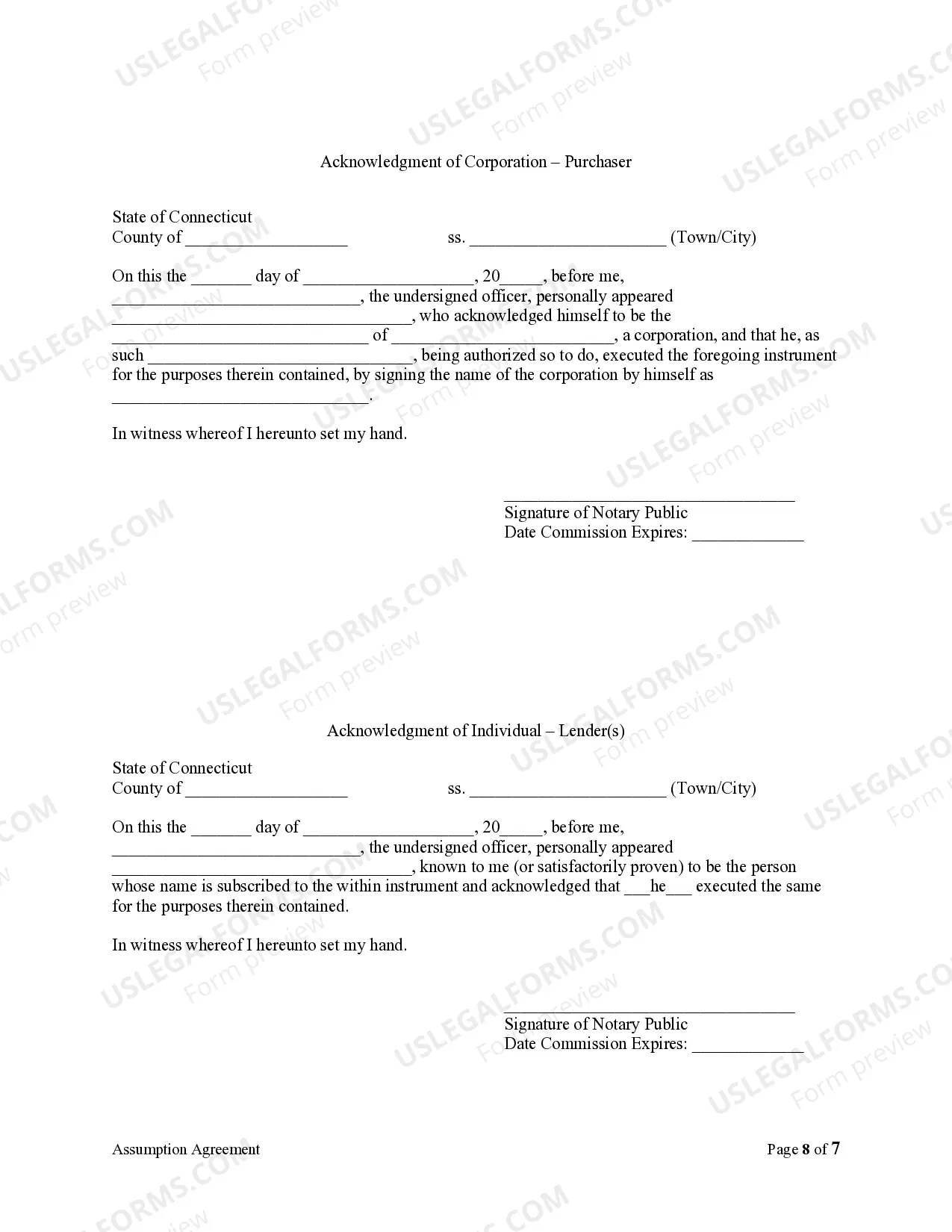 Preview Assumption Agreement of Mortgage and Release of Original Mortgagors
