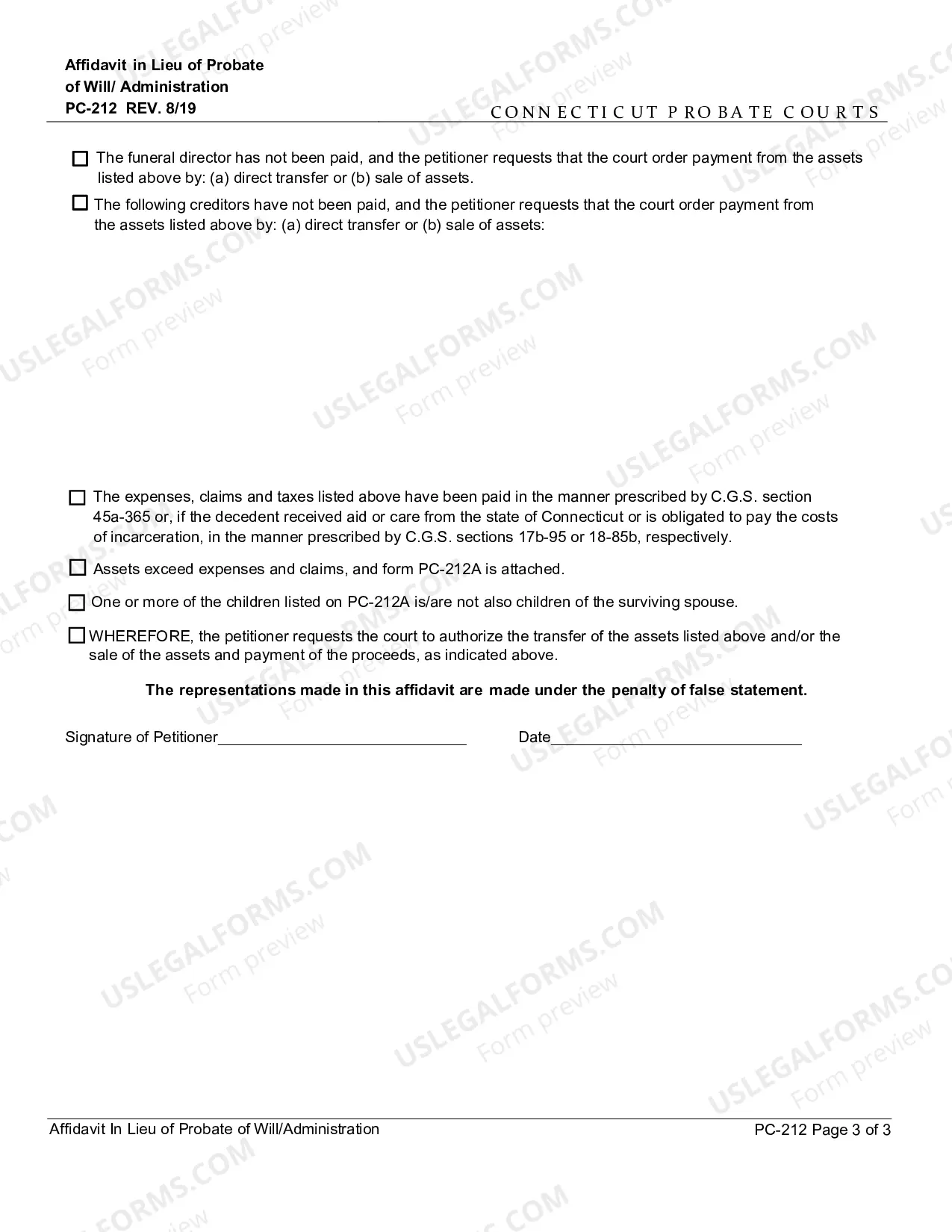 Preview Small Estate Affidavit for Estates under $40,000