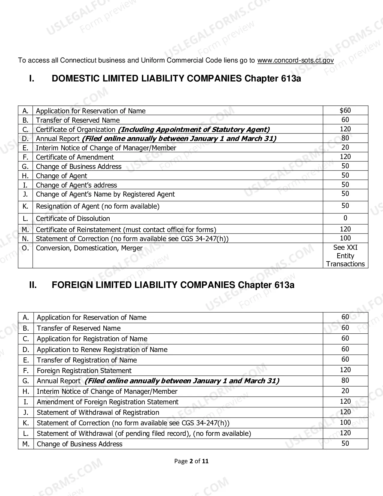 Preview Fee Schedule