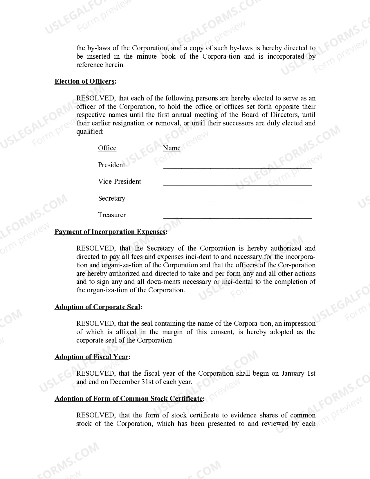 Preview Minutes for Organizational Meeting