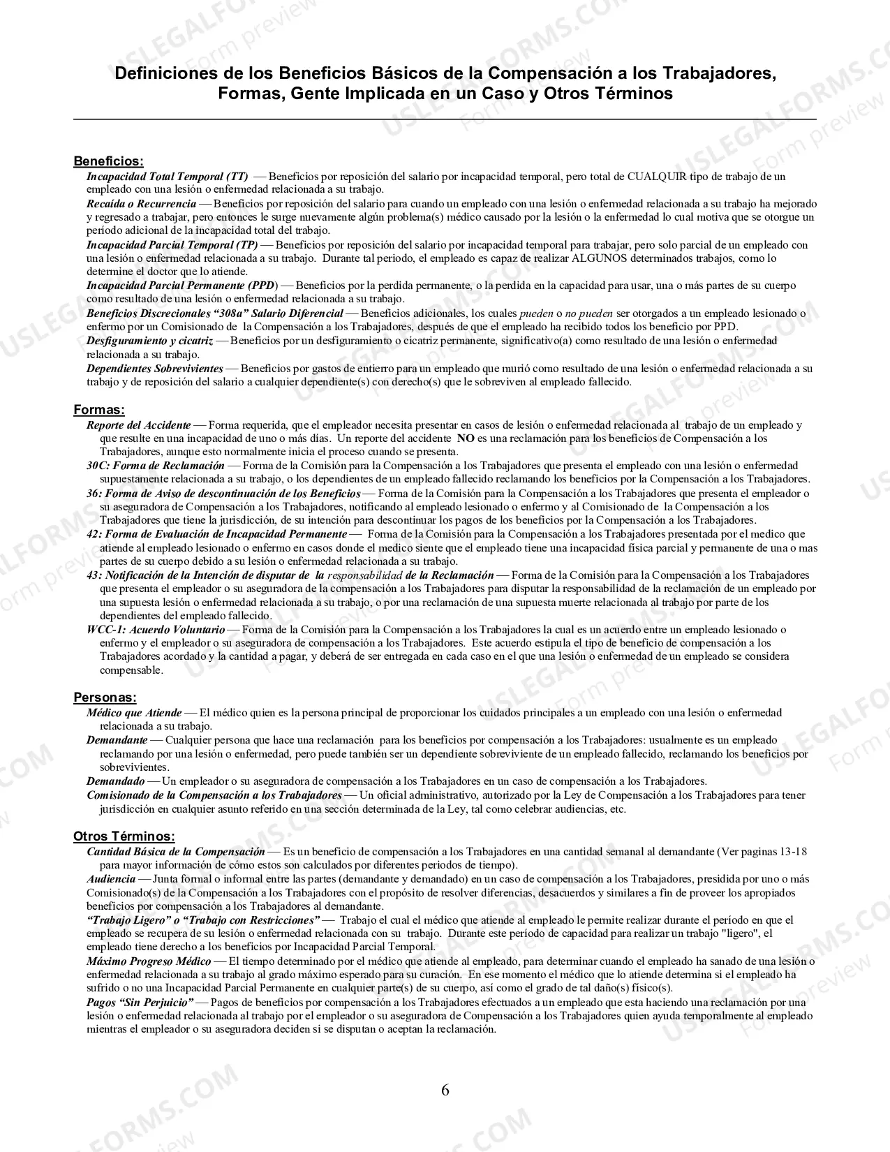 Preview Workers' Compensation Information Packet - Spanish Version