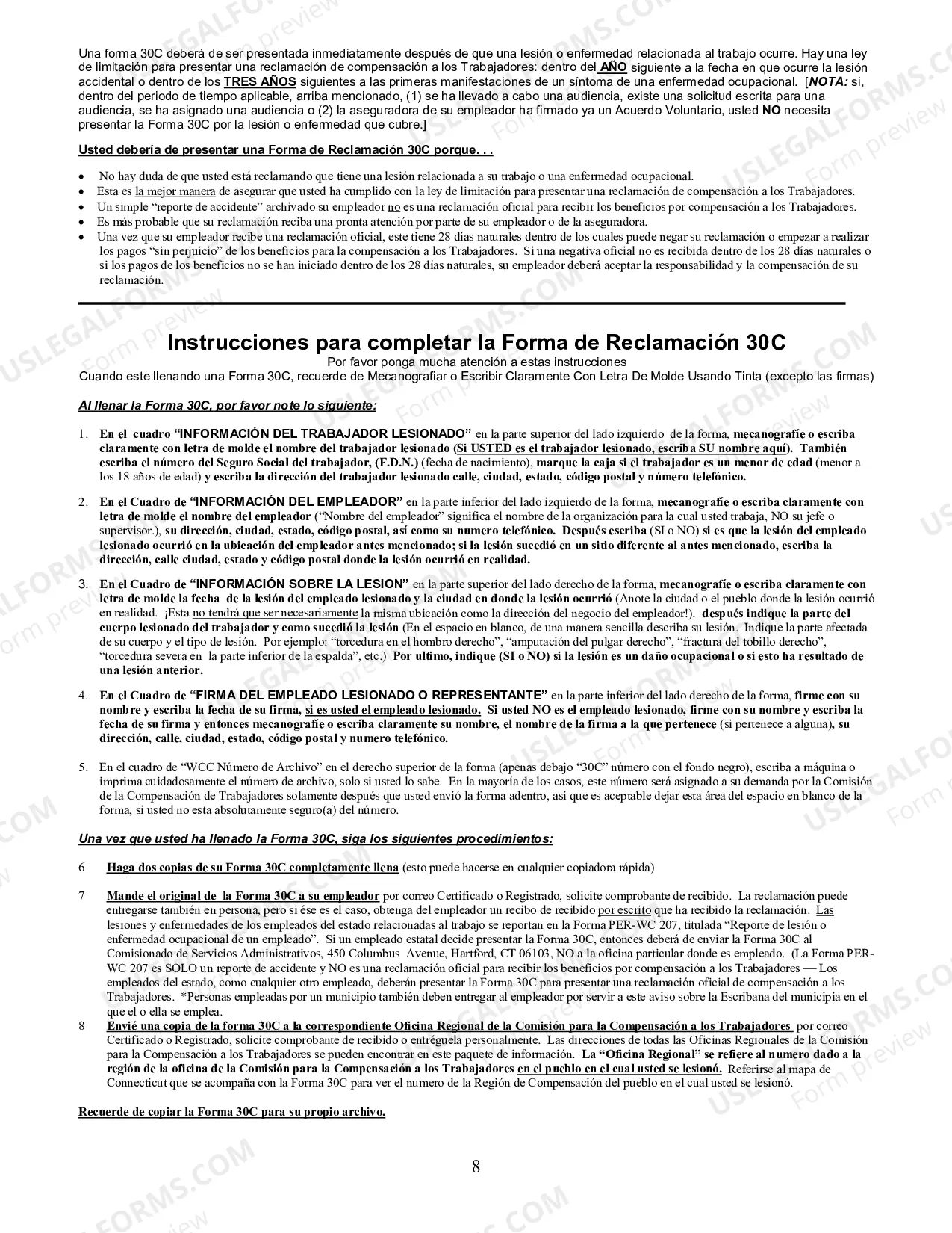 Preview Workers' Compensation Information Packet - Spanish Version