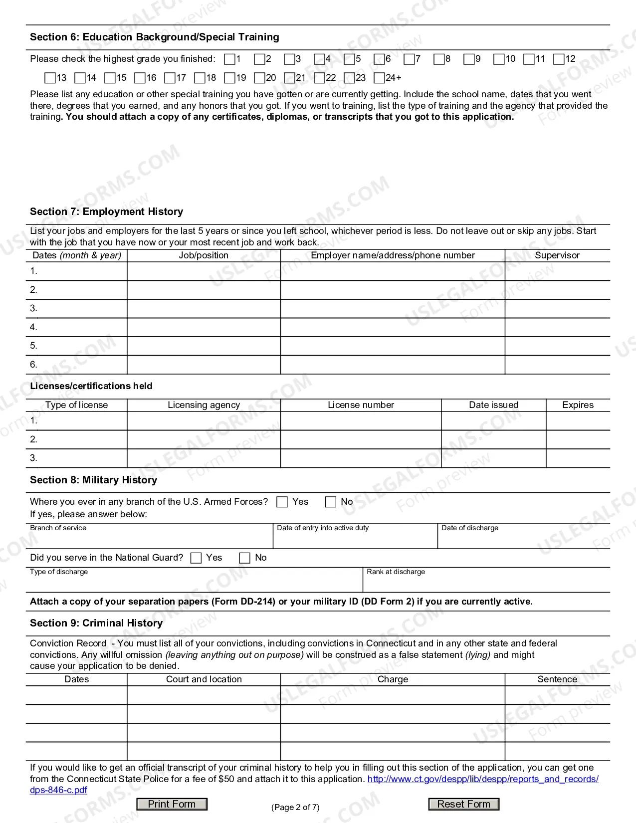 Preview Certificate of Employability Application - CSSD