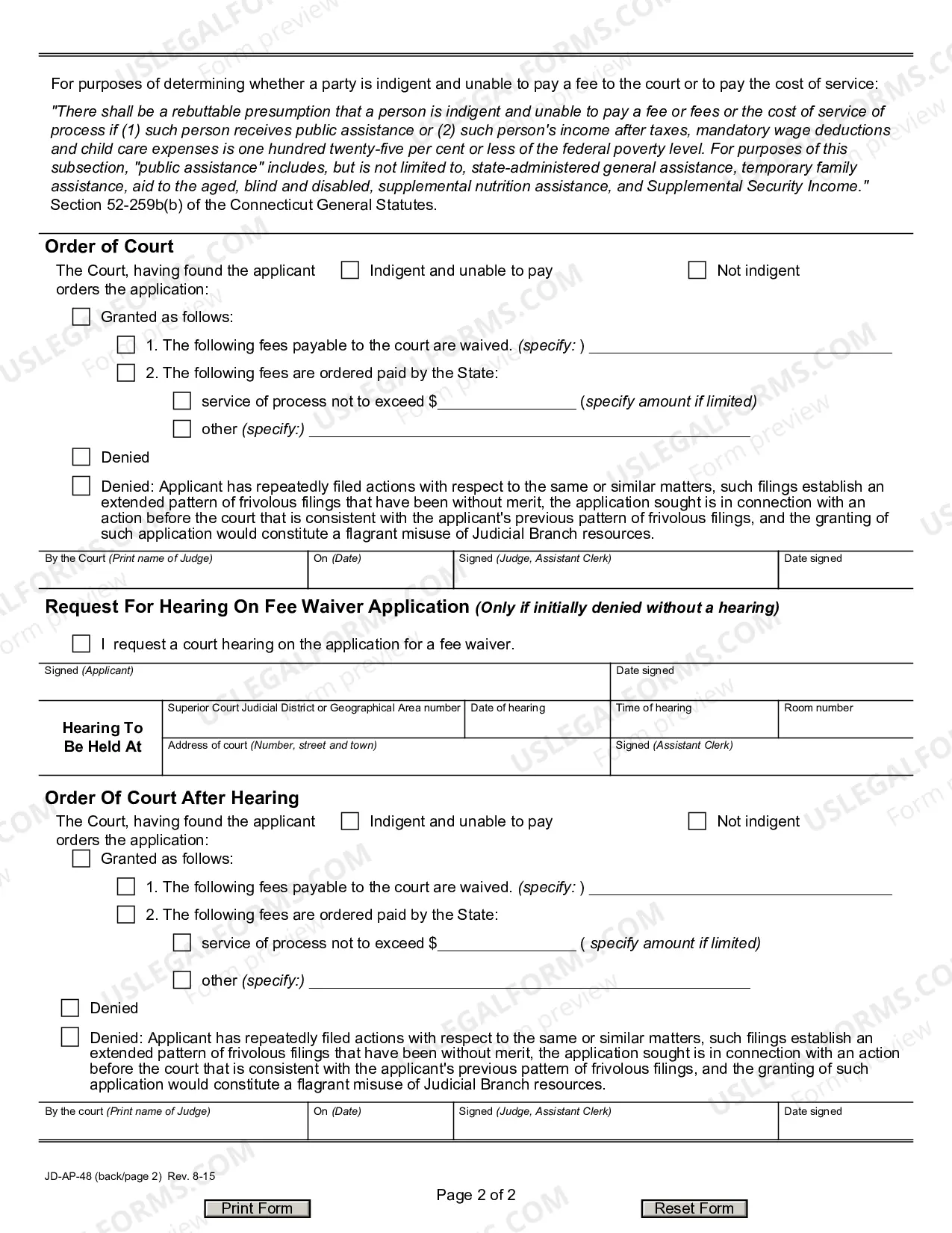Preview Affidavit of Indigency - Fee Waiver, Criminal