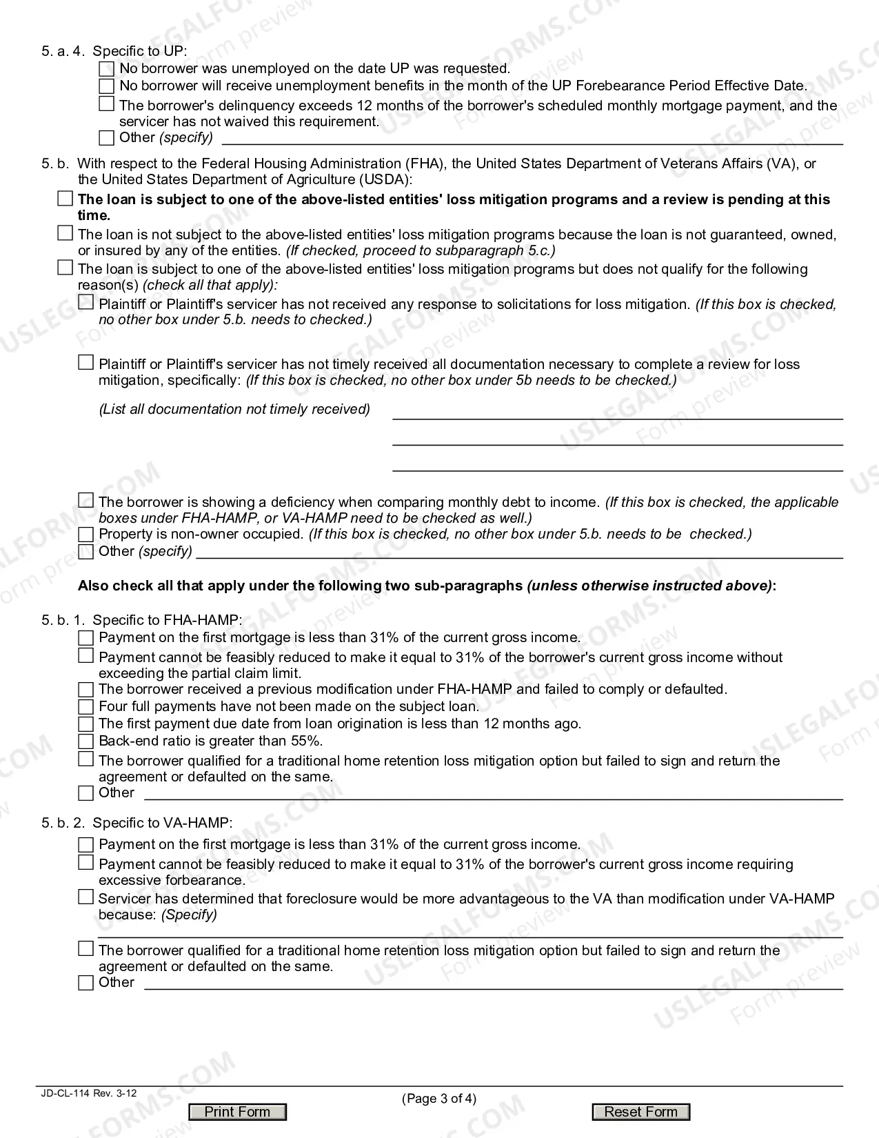 Preview Affidavit - Federal Loss Mitigation Programs (For cases filed before January 3, 2017)