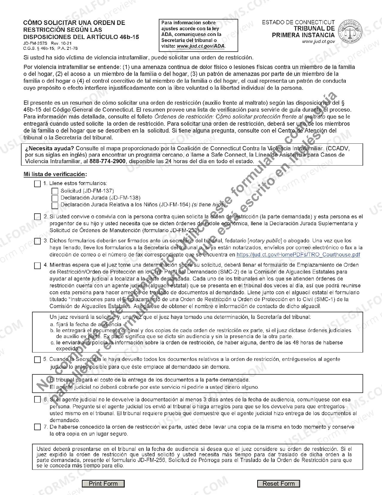 Preview How to Apply for a Restraining Order Under Section 46b-15