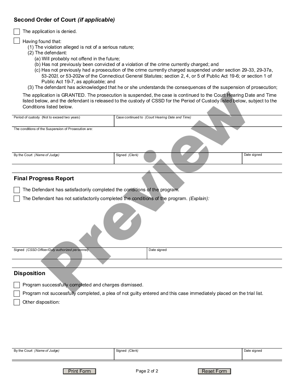 page 1 Application For Suspension of Prosecution, Purchase, Sale, Delivery or Transfer of Pistol or Revolver preview