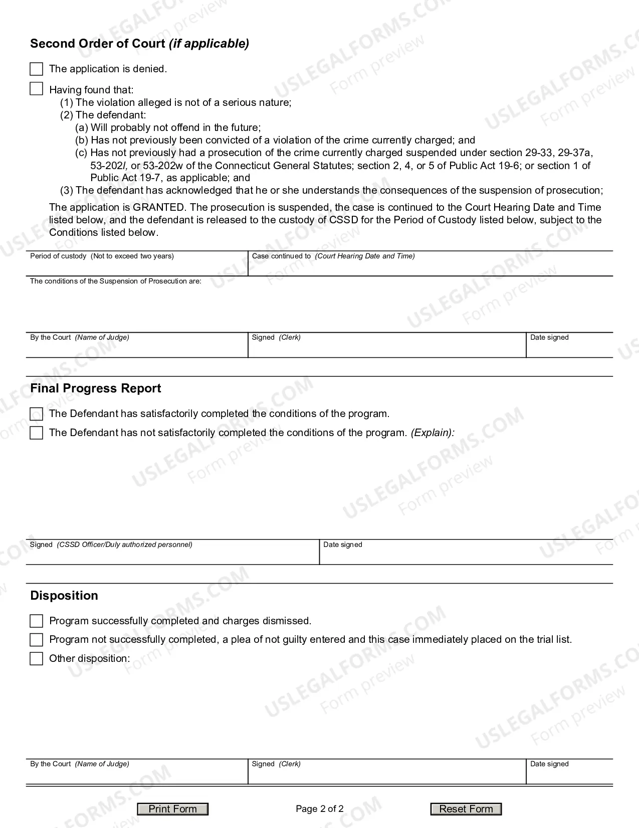 Preview Application for Suspension of Prosecution - Violation of Firearms Laws